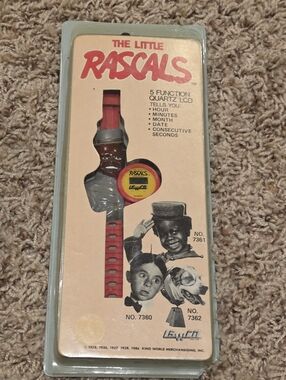 Vintage 1986 "The Little Rascals" Buckwheat Quartz LCD 5-function watch NWT